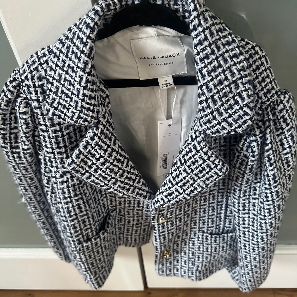 Janie and Jack Women's Classic Black and White Blazer